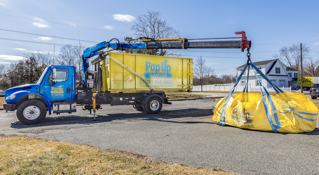 Pop Up Dumpster Bag boom truck collection a bag